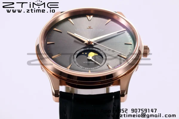 Master Ultra Thin Moon 136255J RG ZF 1:1 Best Edition Dark Gray Dial on Black Leather Strap SA925 Super Clone V2 - Super Clone Watch | 1:1 Best Version