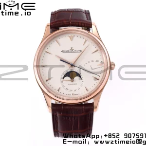 Master Ultra Thin Moon 1362520 RG ZF 1:1 Best Edition White Dial on Brown Leather Strap SA925 Super Clone V2 - Super Clone Watch | 1:1 Best Version
