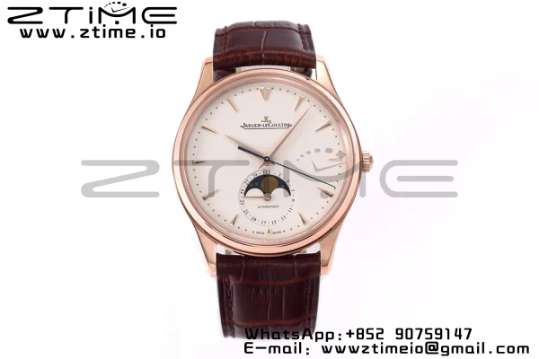 Master Ultra Thin Moon 1362520 RG ZF 1:1 Best Edition White Dial on Brown Leather Strap SA925 Super Clone V2 - Super Clone Watch | 1:1 Best Version