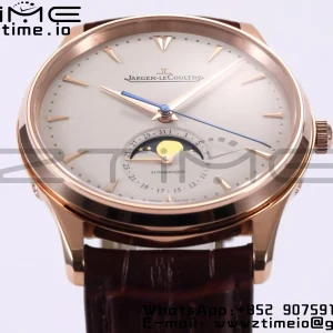 Master Ultra Thin Moon 1362520 RG ZF 1:1 Best Edition White Dial on Brown Leather Strap SA925 Super Clone V2 - Super Clone Watch | 1:1 Best Version
