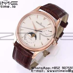 Master Ultra Thin Moon 1362520 RG ZF 1:1 Best Edition White Dial on Brown Leather Strap SA925 Super Clone V2 - Super Clone Watch | 1:1 Best Version