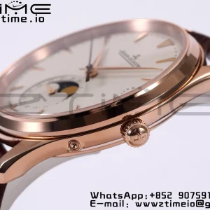Master Ultra Thin Moon 1362520 RG ZF 1:1 Best Edition White Dial on Brown Leather Strap SA925 Super Clone V2 - Super Clone Watch | 1:1 Best Version