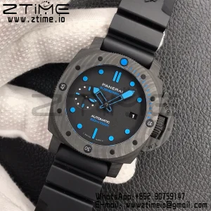 Panerai PAM00960 PAM960 Carbotech 42mm VSF VSF 1:1 Best Edition Black Dial Blue Markers on Rubber Strap P.9010 - Super Clone Watch | 1:1 Best Version