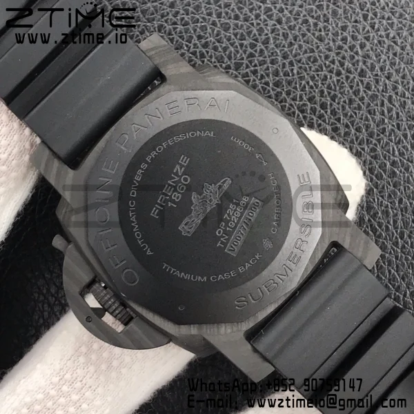 Panerai PAM00960 PAM960 Carbotech 42mm VSF VSF 1:1 Best Edition Black Dial Blue Markers on Rubber Strap P.9010 - Super Clone Watch | 1:1 Best Version
