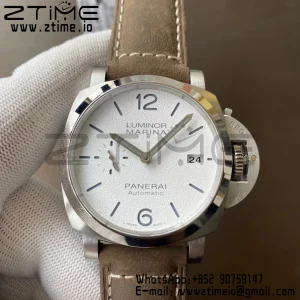 Panerai PAM01394 PAM1394 Luminor Marina 42mm VSF Best Edition White Dial on Brown Asso Strap P.9010 - Super Clone Watch | 1:1 Best Version