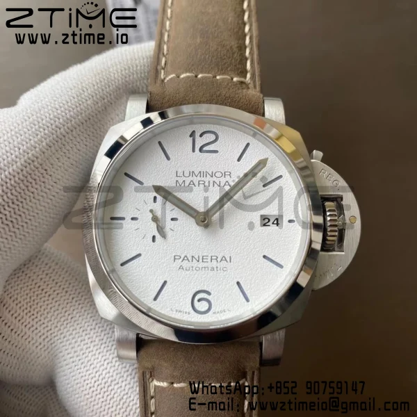 Panerai PAM01394 PAM1394 Luminor Marina 42mm VSF Best Edition White Dial on Brown Asso Strap P.9010 - Super Clone Watch | 1:1 Best Version