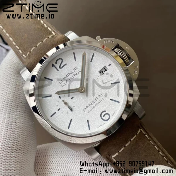 Panerai PAM01394 PAM1394 Luminor Marina 42mm VSF Best Edition White Dial on Brown Asso Strap P.9010 - Super Clone Watch | 1:1 Best Version