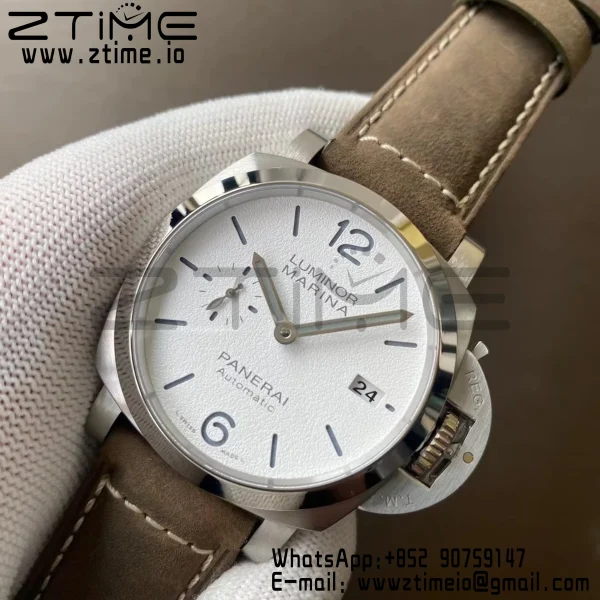 Panerai PAM01394 PAM1394 Luminor Marina 42mm VSF Best Edition White Dial on Brown Asso Strap P.9010 - Super Clone Watch | 1:1 Best Version