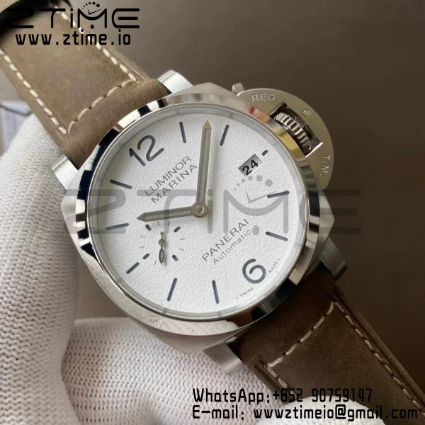 Panerai PAM01394 PAM1394 Luminor Marina 42mm VSF Best Edition White Dial on Brown Asso Strap P.9010 - Super Clone Watch | 1:1 Best Version