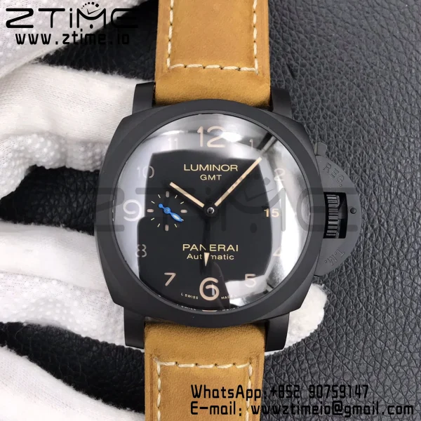 Panerai PAM01441 PAM1441 LUMINOR VSF 1:1 Best Edition Black Dial on Brown Asso Strap P.9011 Super Clone - Super Clone Watch | 1:1 Best Version