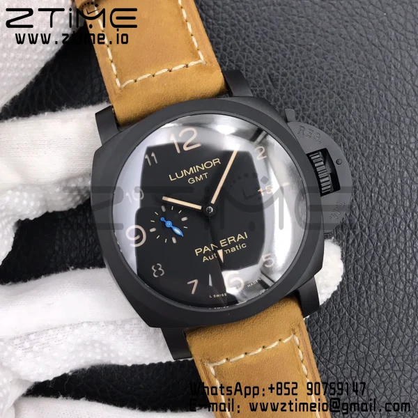 Panerai PAM01441 PAM1441 LUMINOR VSF 1:1 Best Edition Black Dial on Brown Asso Strap P.9011 Super Clone - Super Clone Watch | 1:1 Best Version