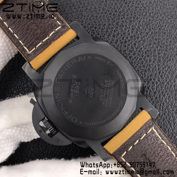 Panerai PAM01441 PAM1441 LUMINOR VSF 1:1 Best Edition Black Dial on Brown Asso Strap P.9011 Super Clone - Super Clone Watch | 1:1 Best Version