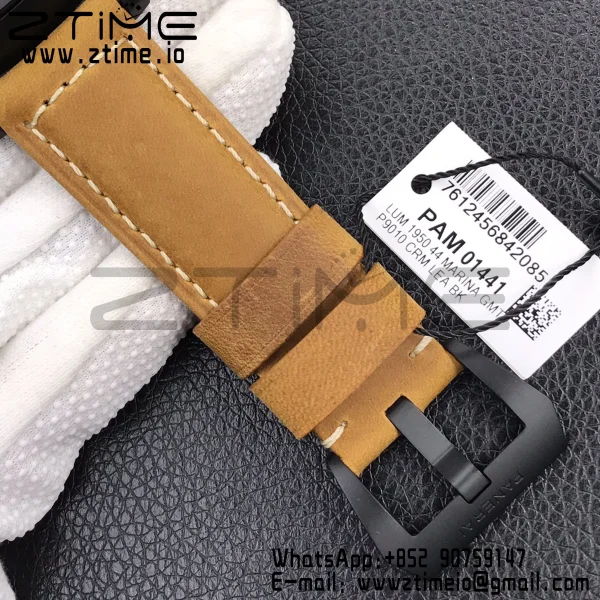 Panerai PAM01441 PAM1441 LUMINOR VSF 1:1 Best Edition Black Dial on Brown Asso Strap P.9011 Super Clone - Super Clone Watch | 1:1 Best Version
