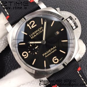 Panerai PAM01025 PAM1025 VSF 1:1 Best Edition Black Dial on Black Canvas Strap P.9010 Clone - Super Clone Watch | 1:1 Best Version