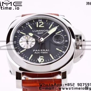 Panerai PAM00088  PAM088 R Luminor GMT 44mm VSF 1:1 Best Edition on Brown Leather Strap P.9001 Super Clone - Super Clone Watch | 1:1 Best Version