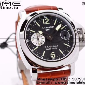 Panerai PAM00088  PAM088 R Luminor GMT 44mm VSF 1:1 Best Edition on Brown Leather Strap P.9001 Super Clone - Super Clone Watch | 1:1 Best Version
