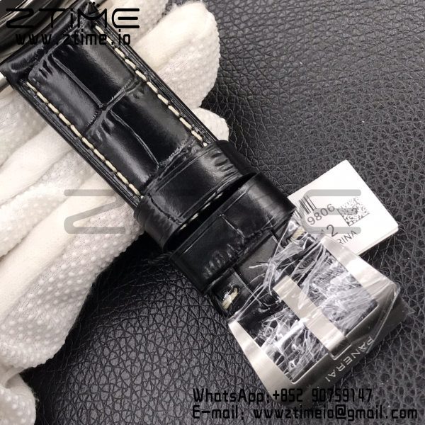 Panerai PAM00312 PAM312 R VSF 1:1 Best Edition på sort læderrem P.9000 Super Clone V2 - Super Clone Watch | 1:1 Best Version