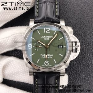 Panerai PAM1056 V GMT VSF 1:1 Best Edition Green Dial on Black Leather Strap P.9011 Super Clone - Super Clone Watch | 1:1 Best Version
