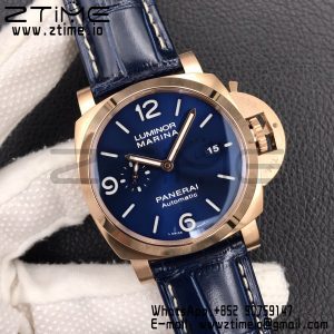 Panerai PAM01112 PAM1112 V RG VSF 1:1 Best Edition Blue Dial on Blue Leather Strap P.9010 Super Clone - Super Clone Watch | 1:1 Best Version