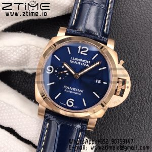 Panerai PAM01112 PAM1112 V RG VSF 1:1 Best Edition Blue Dial on Blue Leather Strap P.9010 Super Clone - Super Clone Watch | 1:1 Best Version
