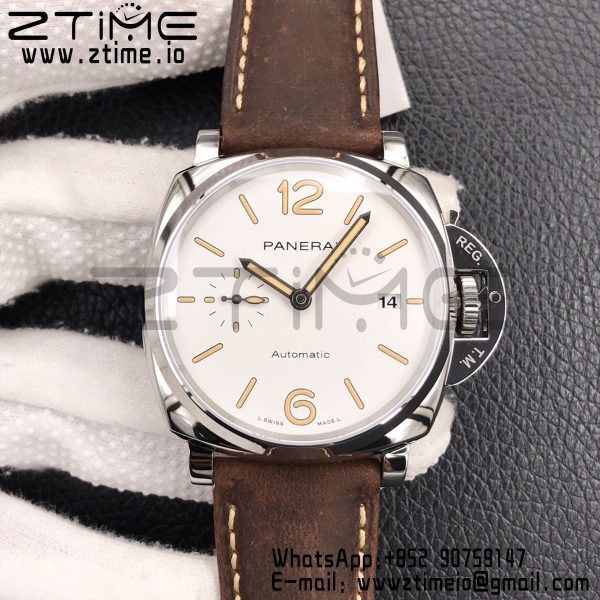 Panerai PAM01046 PAM1046 Luminor Due VSF Best Edition White Dial on Brown Asso Strap AXXXIV - Super Clone Watch | 1:1 Best Version