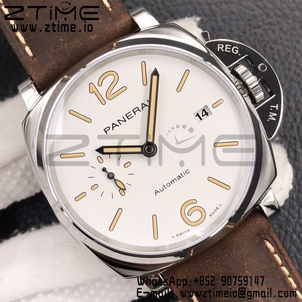Panerai PAM01046 PAM1046 Luminor Due VSF Best Edition White Dial on Brown Asso Strap AXXXIV - Super Clone Watch | 1:1 Best Version