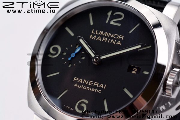 Panerai PAM01312 PAM1312 W VSF 1:1 Best Edition Black Dial on Black Leather Strap P.9010 Clone - Super Clone Watch | 1:1 Best Version