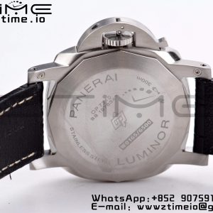 Panerai PAM01312 PAM1312 W VSF 1:1 Best Edition Black Dial on Black Leather Strap P.9010 Clone - Super Clone Watch | 1:1 Best Version
