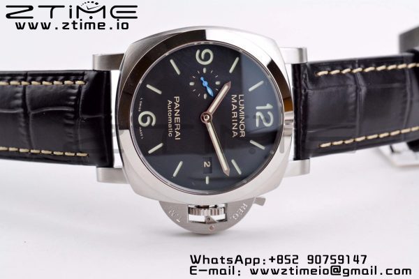 Panerai PAM01312 PAM1312 W VSF 1:1 Best Edition Black Dial on Black Leather Strap P.9010 Clone - Super Clone Watch | 1:1 Best Version