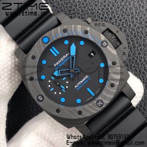 Panerai PAM01616 PAM1616 Carbotech 47mm VSF Best Edition Black Dial Blue Markers on Rubber Strap P.9010 Clone - Super Clone Watch | 1:1 Best Version