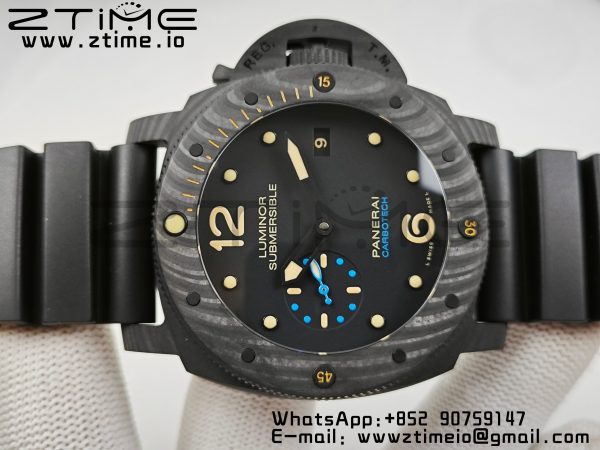 Panerai PAM00904  PAM616 Carbotech VSF Best Edition on Blue Logo Black Rubber Strap P.9000 Super Clone V3 - Super Clone Watch | 1:1 Best Version