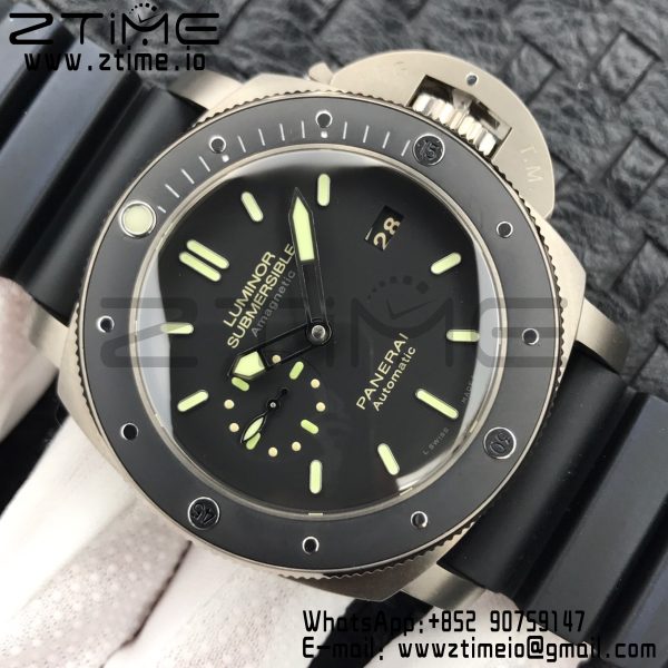 Panerai PAM00389 PAM389 O VSF 1:1 Best Edition på sort gummirem P.9000 Super Clone V2 - Super Clone Watch | 1:1 Best Version