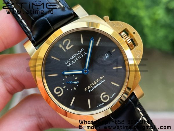 Panerai PAM01115 PAM1115 W VSF 1:1 Best Edition Cadran gris sur bracelet cuir noir P.9010 Clone - Super Clone Watch | 1:1 Best Version