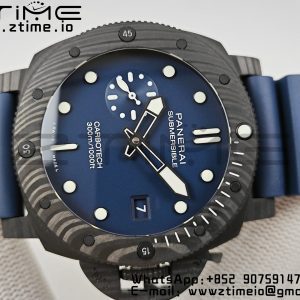 Panerai PAM01232 PAM1232 W Carbotech VSF 1:1 Best Edition Blue Dial on Blue Rubber Strap P900 - Super Clone Watch | 1:1 Best Version