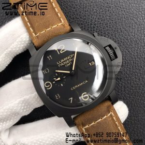 Panerai PAM00441 PAM441 O Real Ceramic VSF 1:1 Best Edition on Brown Asso Strap P.9001 Super Clone V3 - Super Clone Watch | 1:1 Best Version