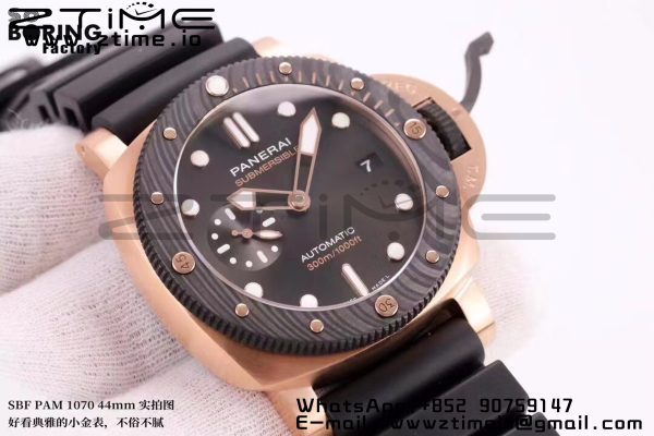 Panerai PAM01070 PAM1070 W VSF 1:1 Best Edition Black Dial on Black Rubber Strap P900 - Super Clone Watch | 1:1 Best Version