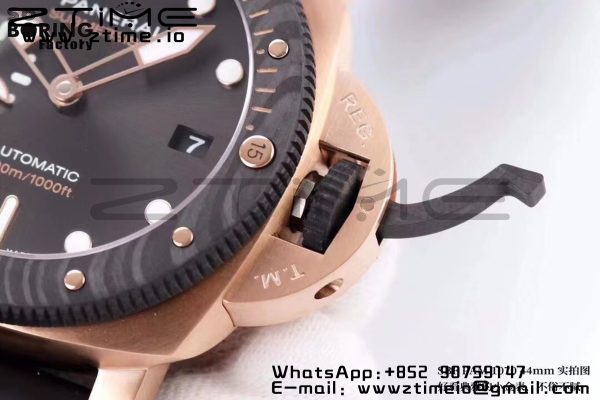 Panerai PAM01070 PAM1070 W VSF 1:1 Best Edition Black Dial on Black Rubber Strap P900 - Super Clone Watch | 1:1 Best Version