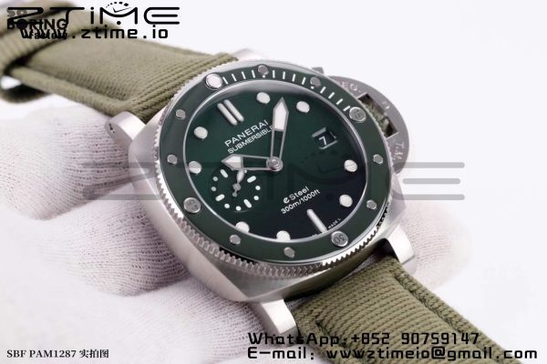 Panerai PAM01287 PAM1287 Y VSF 1:1 Best Edition Quadrante verde su cinturino in nylon verde P900 - Orologio Super Clone | 1:1 Best Version