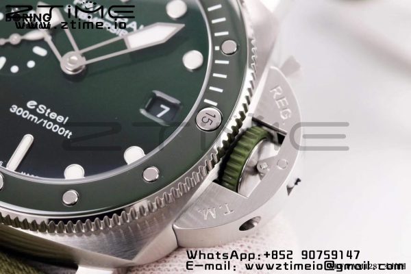 Panerai PAM01287 PAM1287 Y VSF 1:1 Best Edition Quadrante verde su cinturino in nylon verde P900 - Orologio Super Clone | 1:1 Best Version