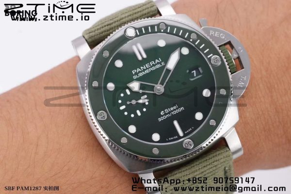 Panerai PAM01287 PAM1287 Y VSF 1:1 Best Edition Quadrante verde su cinturino in nylon verde P900 - Orologio Super Clone | 1:1 Best Version