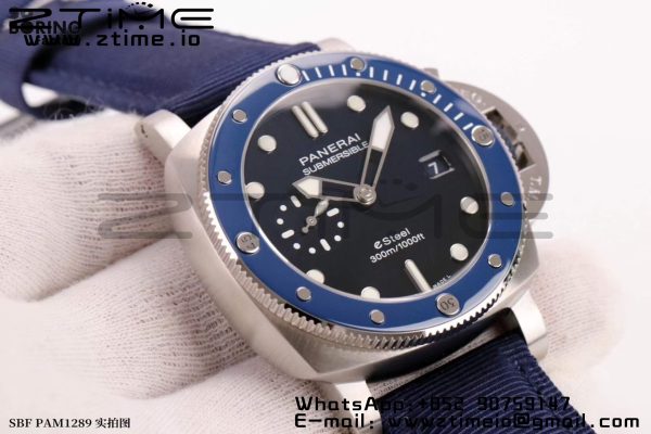Panerai PAM01289 PAM1289 Y VSF 1:1 Best Edition Blue Dial on Blue Nylon Strap P900 - Super Clone Watch | 1:1 Best Version