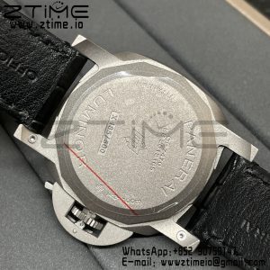 パネライ PAM01279 PAM1279 X ルミノール GMT 42mm チタニウム VSF 1:1 ベストエディション ブルーダイヤル ブラックレザーストラップ P.9011 スーパークローン - スーパークローンウォッチ｜1:1 ベストバージョン