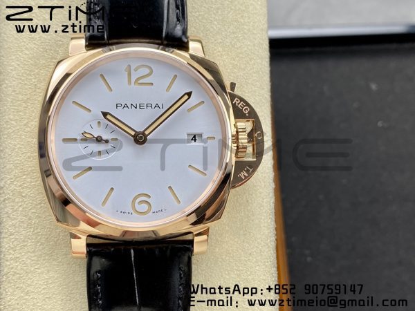 Panerai PAM01336 PAM1336 Luminor Due 42mm VSF Best Edition White Dial on Black Leather Strap P900 - Super Clone Watch | 1:1 Best Version