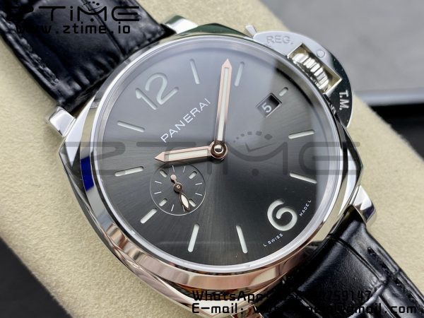 Panerai PAM01250 PAM1250 Luminor Due 42mm VSF Best Edition Gray Dial on Black Leather Strap P900 - Super Clone Watch | 1:1 Best Version
