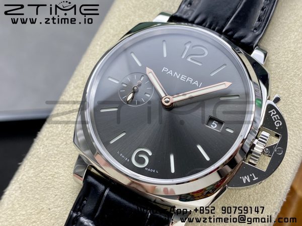 Panerai PAM01250 PAM1250 Luminor Due 42mm VSF Best Edition Gray Dial on Black Leather Strap P900 - Super Clone Watch | 1:1 Best Version