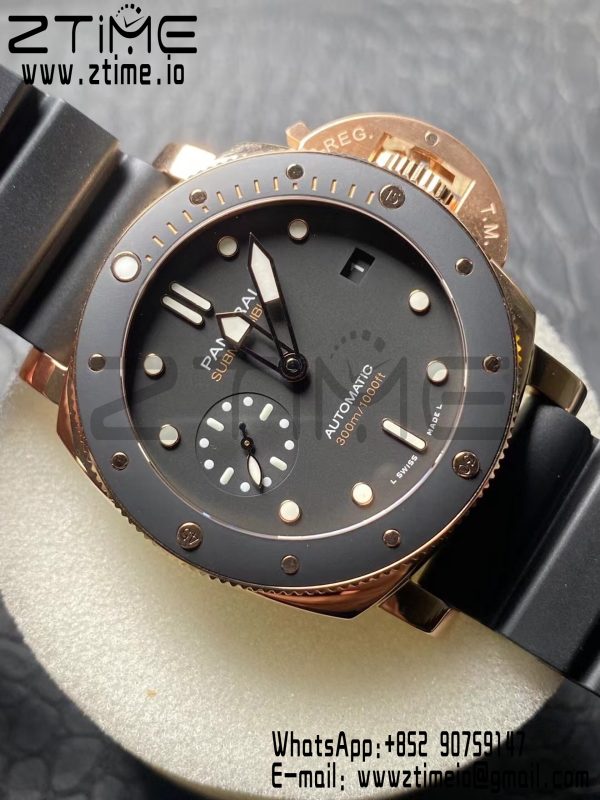 Panerai PAM02164 PAM2164 Submersible 42mm VSF Best Edition Black Dial on Black Rubber Strap P900 - Super Clone Watch | 1:1 Best Version