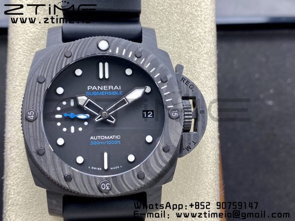 Panerai PAM02331 PAM2231 Carbotech 42mm VSF Best Edition Black Dial on Rubber Strap P.900 Clone - Super Clone Watch | 1:1 Best Version