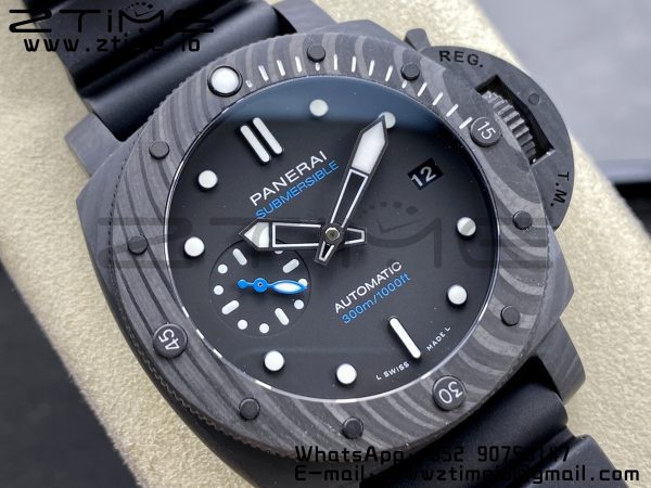 Panerai PAM02331 PAM2231 Carbotech 42mm VSF Best Edition Black Dial on Rubber Strap P.900 Clone - Super Clone Watch | 1:1 Best Version