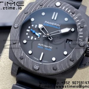 Panerai PAM02331 PAM2231 Carbotech 42mm VSF Best Edition Black Dial on Rubber Strap P.900 Clone - Super Clone Watch | 1:1 Best Version