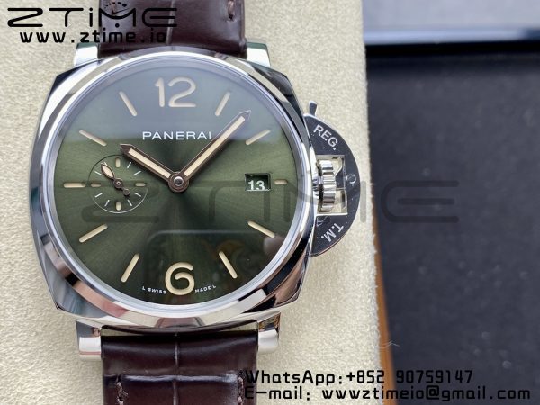 Panerai PAM01329   PAM1329 Luminor Due 42mm VSF 1:1 Best Edition Green Dial on Brown Leather Strap P900 - Super Clone Watch | 1:1 Best Version